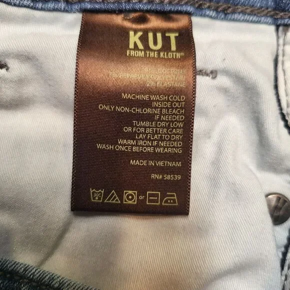 Kut From the Kloth Womens 12 Fab Ab Baby Boot Cut Stretch Jeans Distressed Denim - Picture 5 of 11